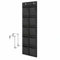 Schuhtaschen Tür-Organizer, platzsparender Hänge-Schuhregal mit 14 Fächern, inklusive Haken, ideal für Kleiderschrank, Schlafzimmer und Bad, Schwarz