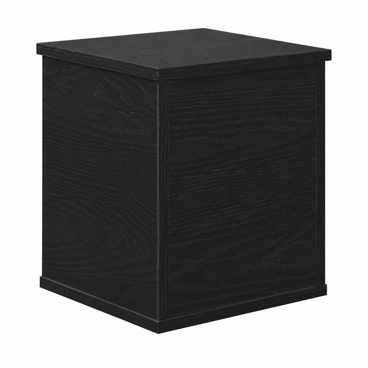Schwarze Aufbewahrungsbox in Eichen-Optik 30x35x35 cm, Moderner Wohnraum-Organizer