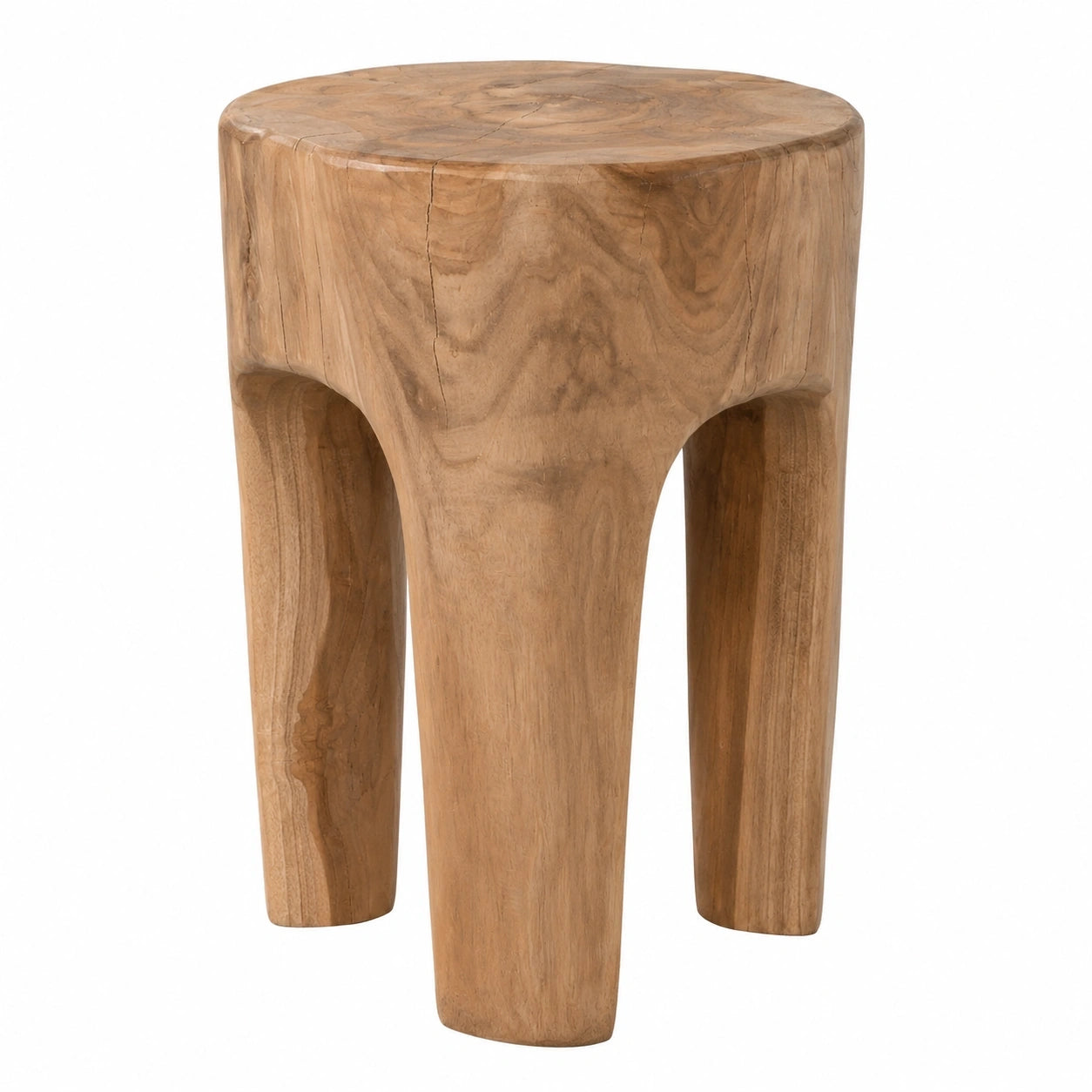Teakholz Hocker aus Wurzelholz, naturbelassen 30x30x40 cm