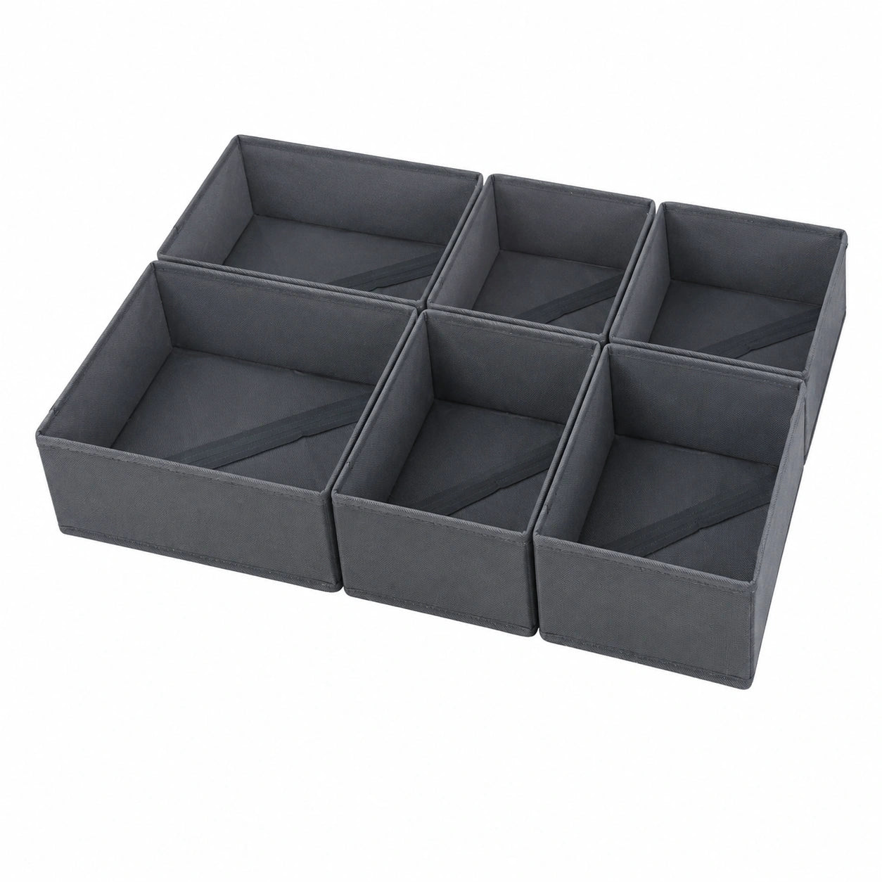 6-teiliger Kleiderschrank-Organizer: Faltbare Aufbewahrungsboxen für Schubladen (Grau)