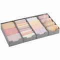SONGMICS Faltbare Unterwäsche-Organizer für IKEA PAX, 4-teiliges Set in Taubengrau, 50 x 22 x 10 cm, ideal für Socken