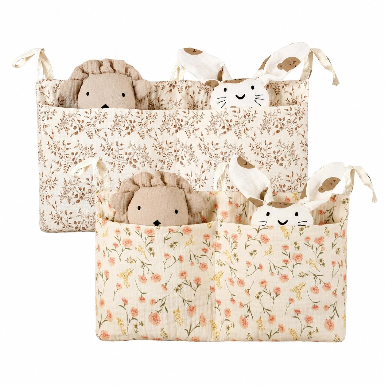 Hängender Babybett-Organizer, 2er Set, 2-in-1, Aufbewahrungstasche für Kinderzimmer, Zubehör für Bett, Spielzeug- und Kleidungstasche