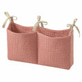 ZOCONE Babybett Organizer Set, 2-in-1 Hängender Windel- und Spielzeug-Organizer, Verstellbar für Babybett, Rosa & Khaki