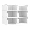 Lifewit Stapelbare Aufbewahrungsboxen, 6er Set, Ausziehbarer Kleiderschrank-Organizer für Bad und Küche, Multifunktionales Ordnungssystem, 32 cm Länge