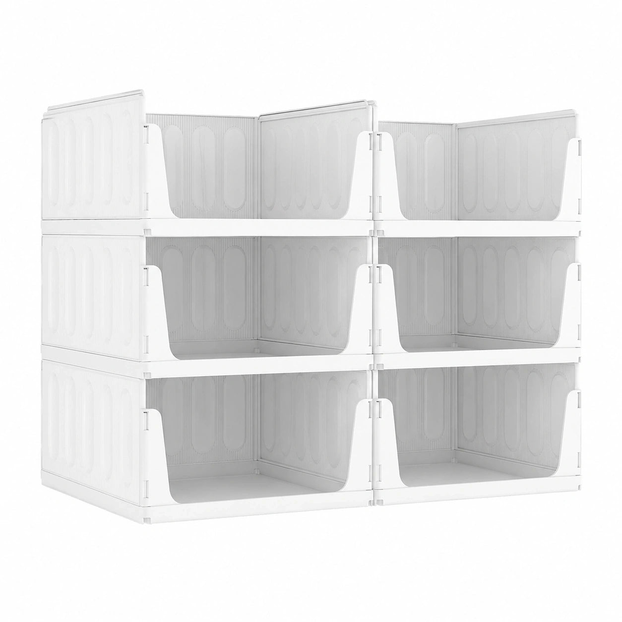 Lifewit Stapelbare Aufbewahrungsboxen, 6er Set, Ausziehbarer Kleiderschrank-Organizer für Bad und Küche, Multifunktionales Ordnungssystem, 32 cm Länge