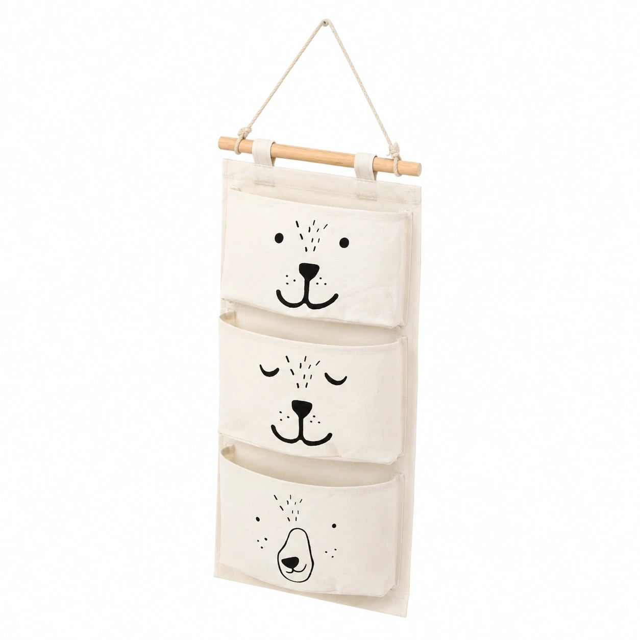 Wandorganizer mit 3 Stofftaschen, faltbar und platzsparend
