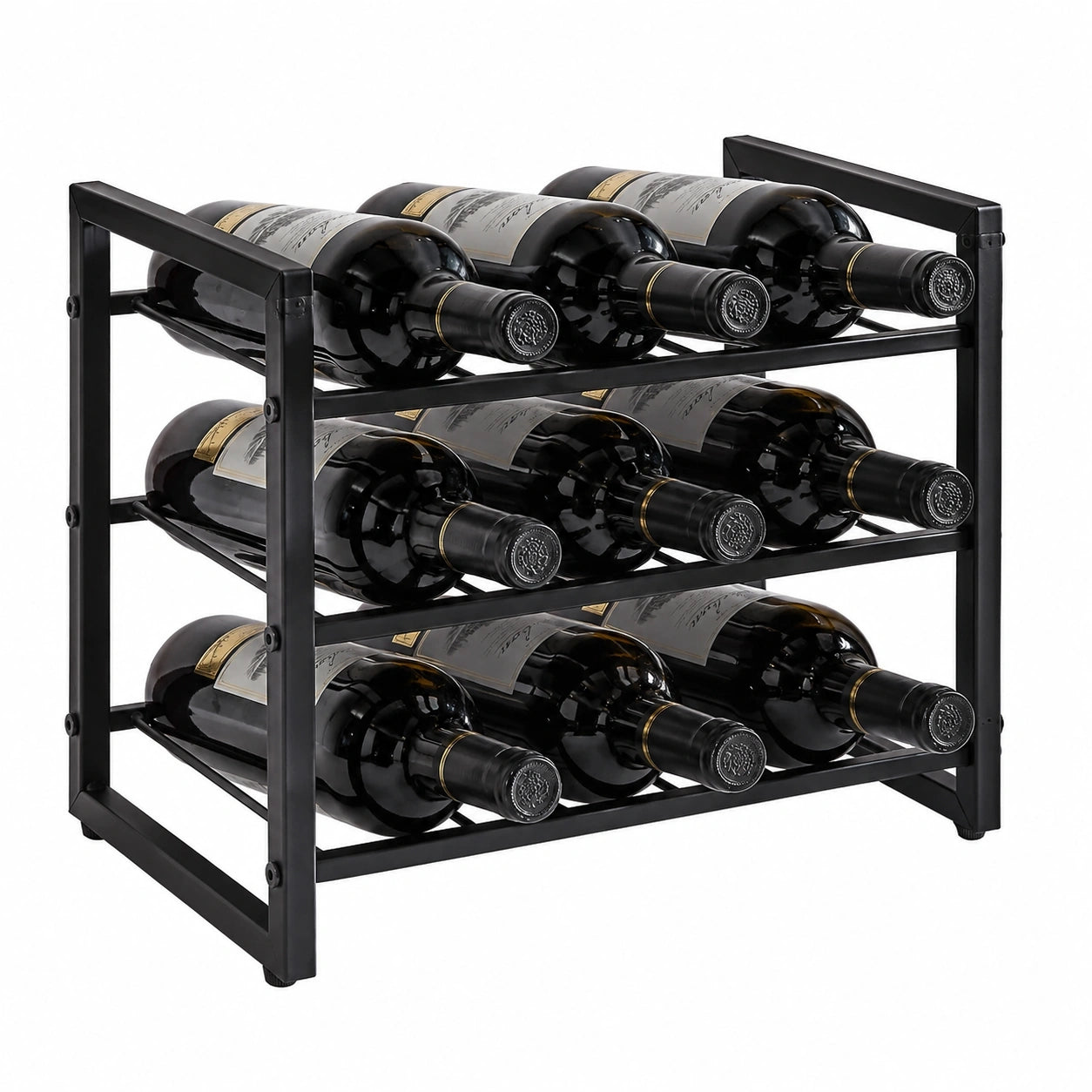 Modulares IBUYKE Weinregal für 12 Flaschen, Platzsparend für Küche und Bar