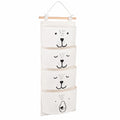 Hängende Aufbewahrungstasche mit 3 Fächern, Wasserdicht, 60x20 cm, für Kinderzimmer, Schlafzimmer, Badezimmer in Grau, Weiß, Grün