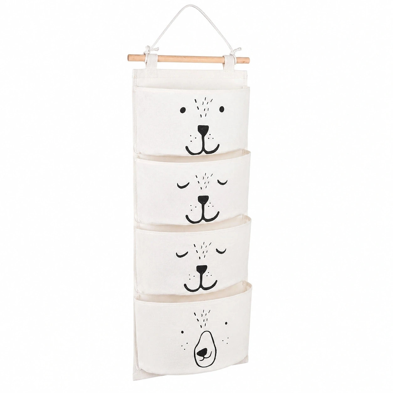 Hängende Aufbewahrungstasche mit 3 Fächern, Wasserdicht, 60x20 cm, für Kinderzimmer, Schlafzimmer, Badezimmer in Grau, Weiß, Grün