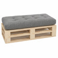 Naturholz Palettenhocker 100 x 60 cm für Innen- und Außenbereich, Europaletten Lounge Möbel